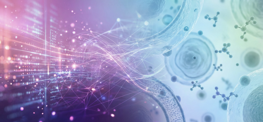 banner image showing tech fusing with biology